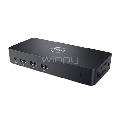 Base de acoplamiento Dell D3100 con soporte 4K (hasta 3 monitores, HDMI, USB, RJ45)