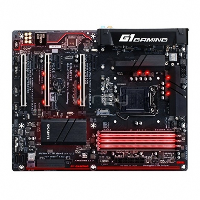 Tarjeta Madre Gigabyte GA-Z170X-Ultra Gaming (LGA1151 - DDR4 2133-3866MHz - ATX)