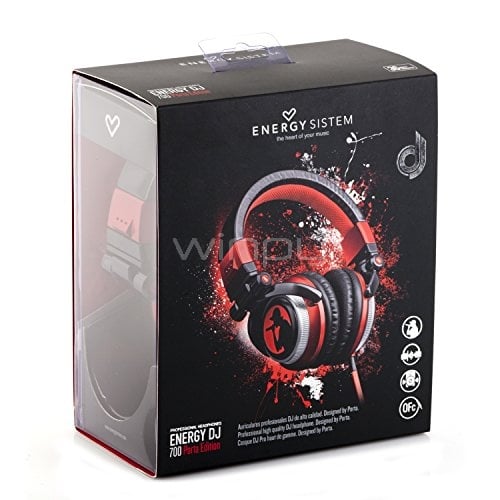 Auriculares Energy Sistem DJ 700 Porta Edition - ajustables, color negro/rojo