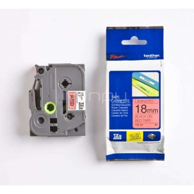 Cinta laminada Brother TZe441 -  (ancho: 18 mm, longitud: 8 m) para P-Touch etiquetadoras