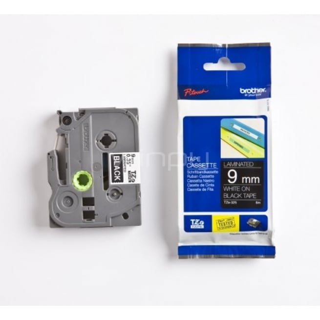 Cinta laminada Brother TZe325 -  para Etiquetadoras P-Touch  (ancho: 9 mm, longitud: 8 m)