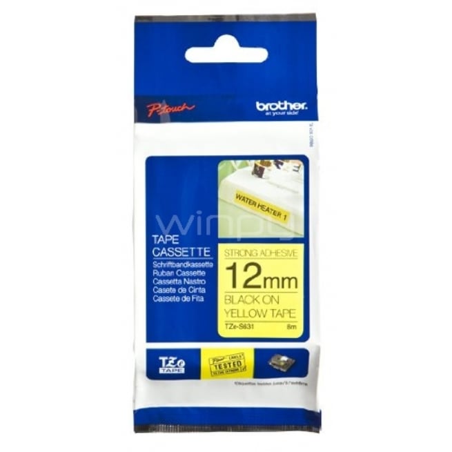 Cinta laminada adhesiva Brother TZeS631 - (ancho: 12 mm, longitud: 8 m)