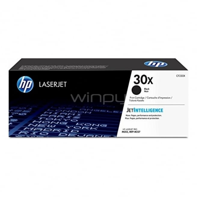 Tóner para impresoras láser HP 30X Cartucho 3500páginas Negro