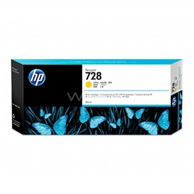 Cartucho de tinta HP DesignJet 728 Amarillo de 300 ml (F9K15A)