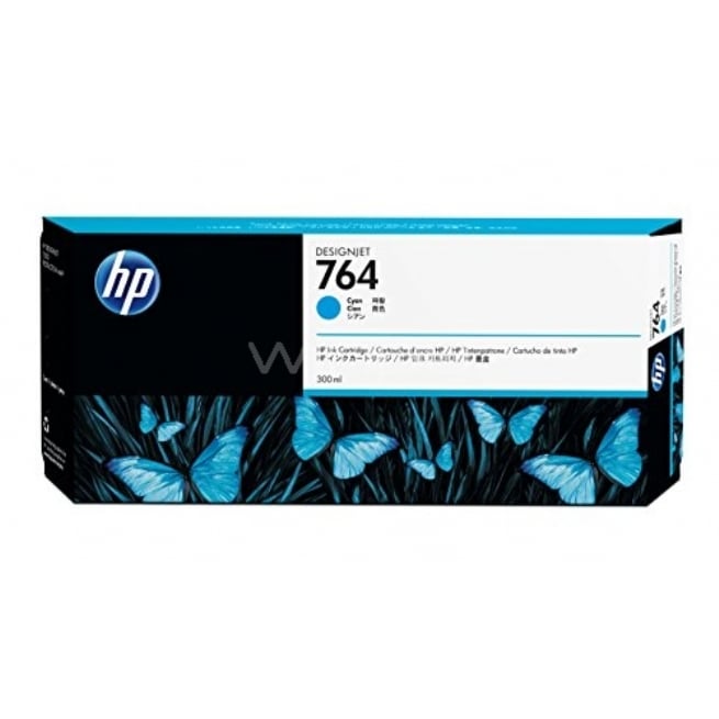 Cartucho de tinta DesignJet HP 764 de 300 ml cian (C1Q13A)