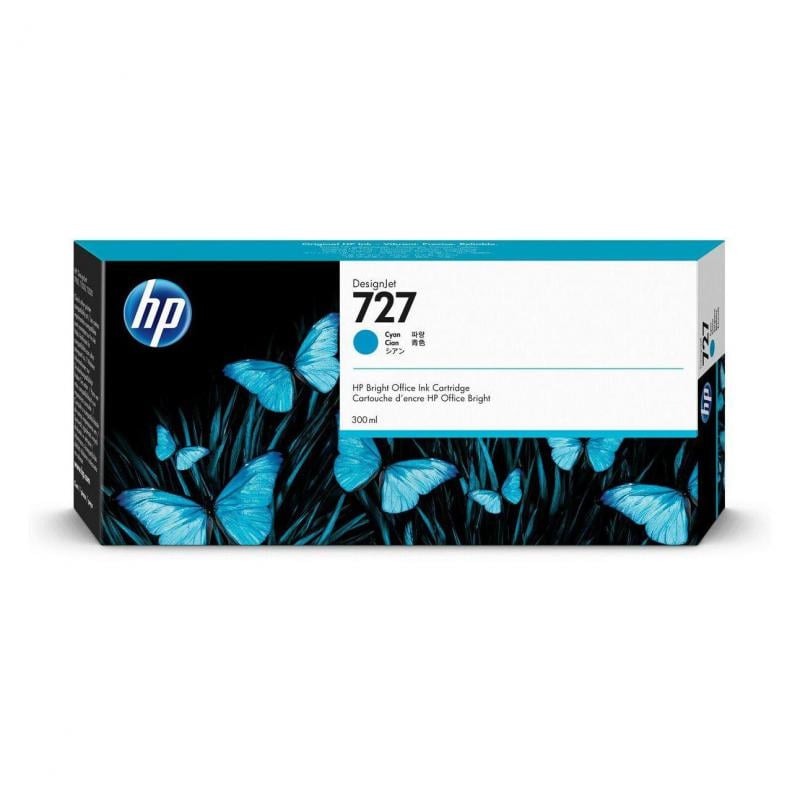 Cartucho de tinta HP 727 DesignJet cian de 300 ml (F9J76A)