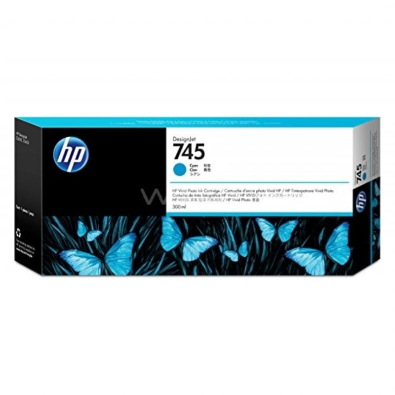 Cartucho de tinta DesignJet HP 745 de 300 ml cian (F9K03A)