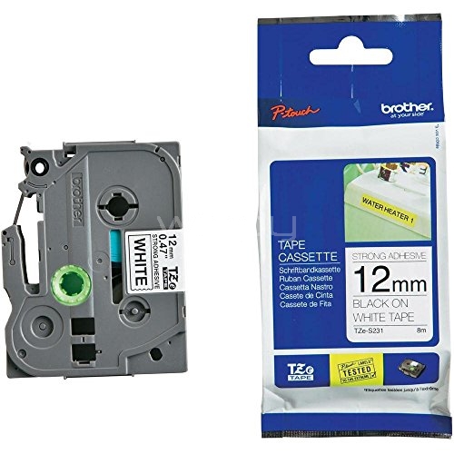 Cinta laminada adhesiva Brother Tze-S231 - (ancho: 12 mm, longitud: 8 m)