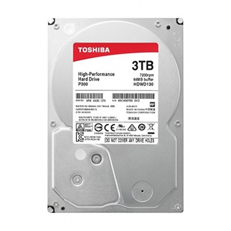 Disco duro Toshiba P300 de 3 TB (3,5 pulgadas, 7200rpm, 64MB de caché, Retail Package)
