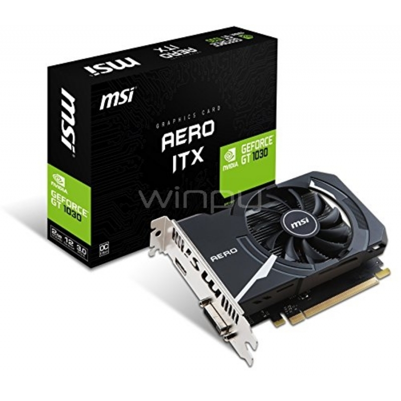 Tarjeta de Video MSI Nvidia Geforce GT 1030 AERO ITX 2G OC