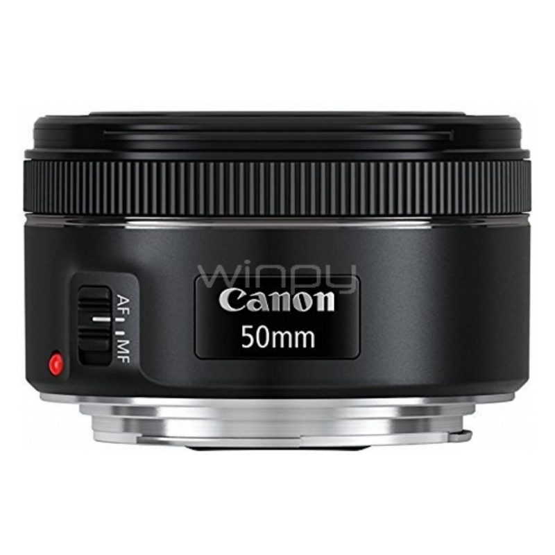 Objetivo para cámara Canon réflex (EF 50 mm, F/1,8 STM, color negro)