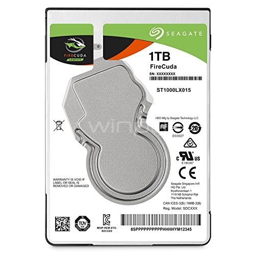 Disco duro híbrido SSHD Seagate FireCuda de 1TB (2,5 pulgadas, 5400rpm, 128MB de caché y SATA 6GB/s)