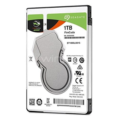 Disco duro híbrido SSHD Seagate FireCuda de 1TB (2,5 pulgadas, 5400rpm, 128MB de caché y SATA 6GB/s)