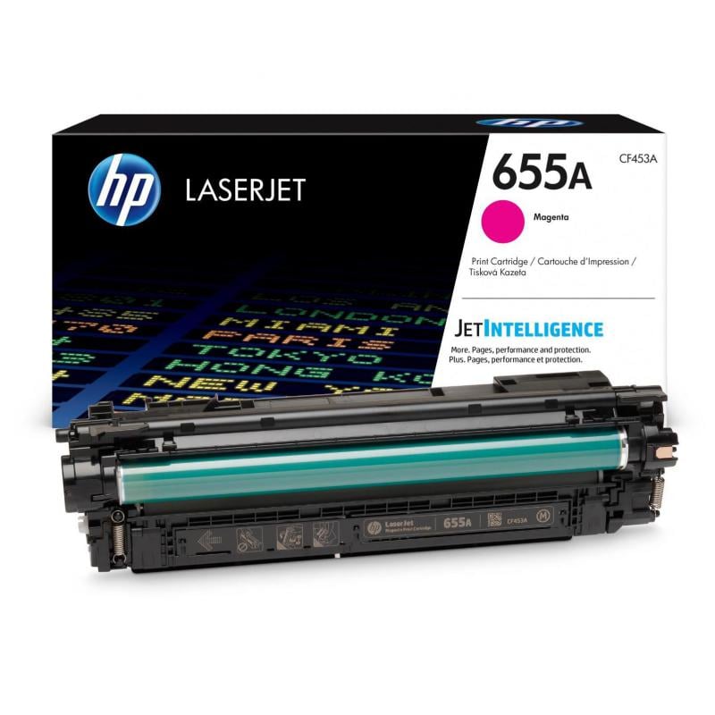 Cartucho de tóner original HP LaserJet 655A (Magenta, CF453A)