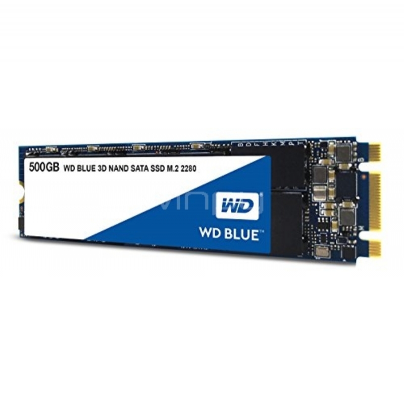 Unidad estado sólido Western Digital Blue de 500GB (M2, 3D NAND, SATA)