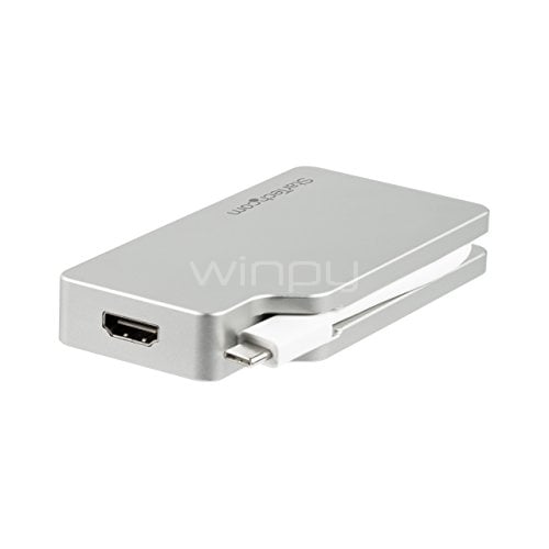 Adaptador de Audio y Vídeo  Startech 4 en 1 (Conversor USB-C a VGA, DVI, HDMI o mini DispayPort, Soporta 4K)