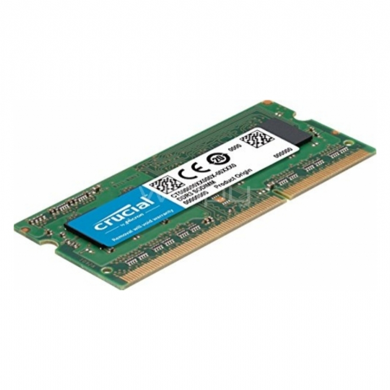 Memoria Crucial RAM  de 16GB (DDR3L, 1600 MT/s, PC3L-12800, SODIMM, 204-Pin)