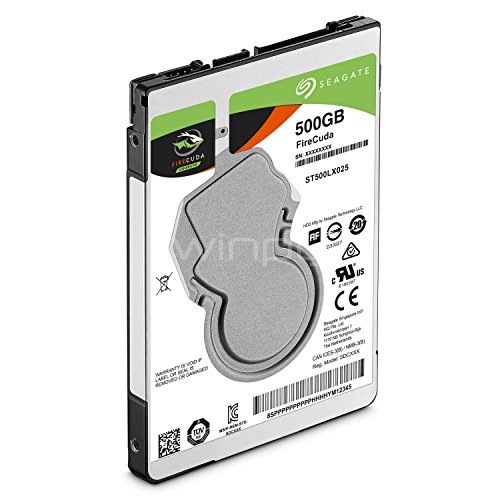Disco duro Seagate FireCuda SSHD de 500GB (Formato 2.5, SATA, 64MB caché, compatible con PlayStation)