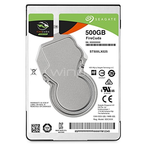 Disco duro Seagate FireCuda SSHD de 500GB (Formato 2.5, SATA, 64MB caché, compatible con PlayStation)