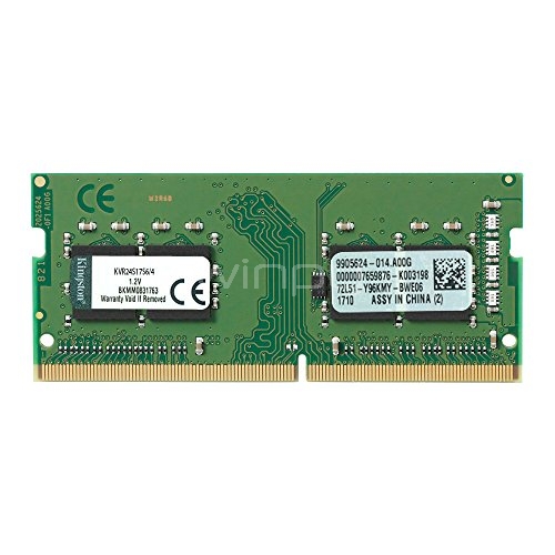Memoria RAM Kingston de 4GB (DDR4, 2400MHz, 260pines, SODIMM)