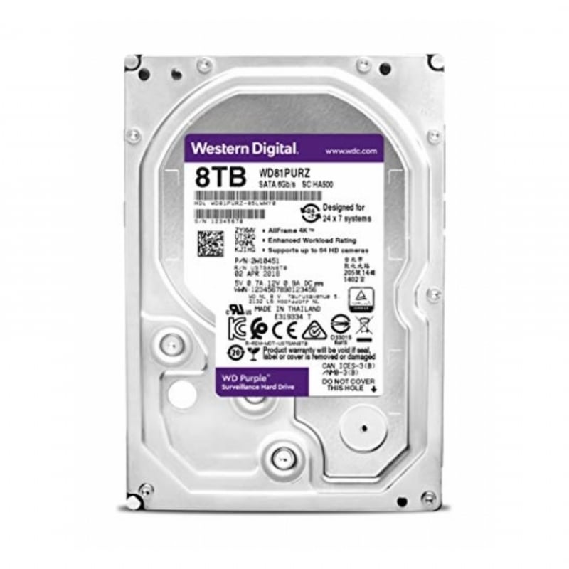 Disco duro Western Digital Purple de 8TB para vigilancia (SATA, 5400rpm, Formato 3.5