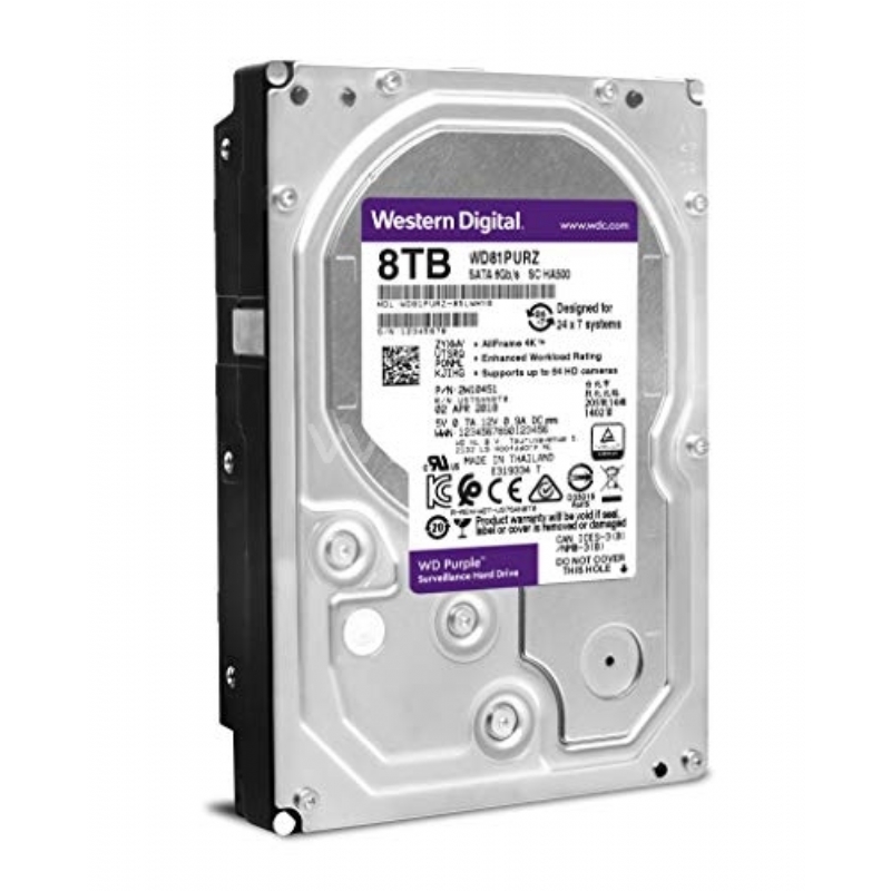 Disco duro Western Digital Purple de 8TB para vigilancia (SATA, 5400rpm, Formato 3.5