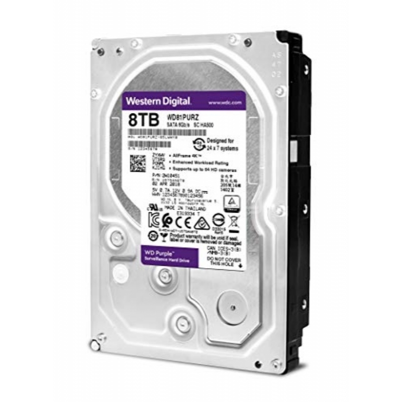 Disco duro Western Digital Purple de 8TB para vigilancia (SATA, 5400rpm, Formato 3.5