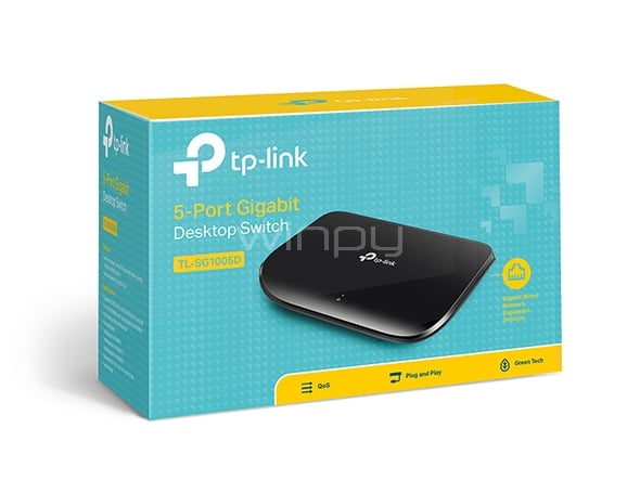 Switch TP-Link para sobremesa con 5 puertos Gigabit (5 puertos, no administrable)