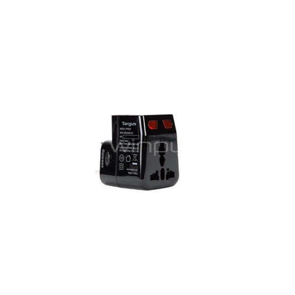 Adaptador de Corriente Targus para Viajes con 2 puertos de carga USB