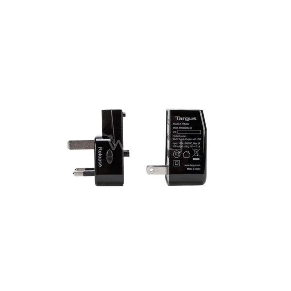 Adaptador de Corriente Targus para Viajes con 2 puertos de carga USB
