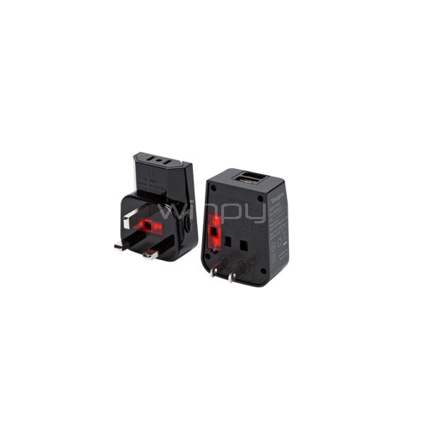 Adaptador de Corriente Targus para Viajes con 2 puertos de carga USB