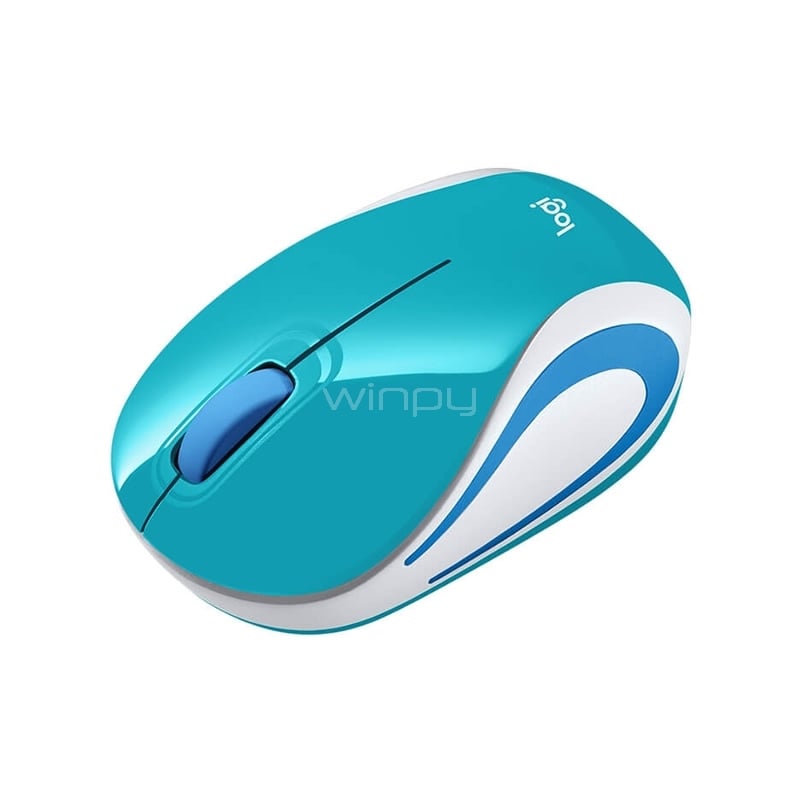 Mouse Inalámbrico Logitech M187 (Mini, 3 Botones, Azul)