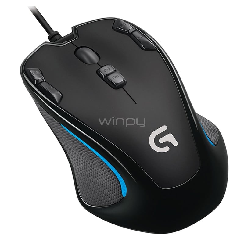 Mouse Gamer Logitech G300S (Óptico, 9 botones, RGB, 2500dpi, Ambidiestro, Negro)