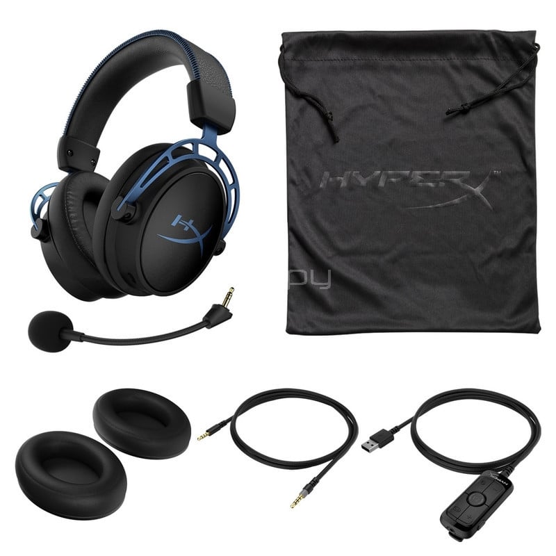 Audífonos Gamer HyperX Cloud Alpha S (Surround 7.1, Micrófono, 27.000Hz, Negro/Azul)