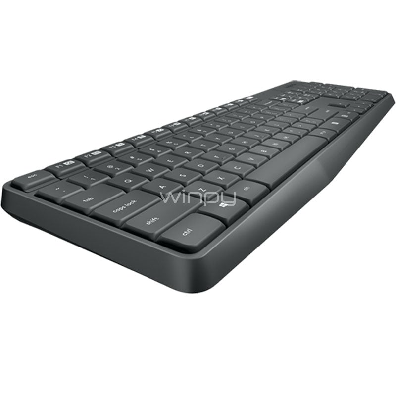 Kit Teclado + Mouse inalambricos Logitech MK235 (Receptor USB, Negro)