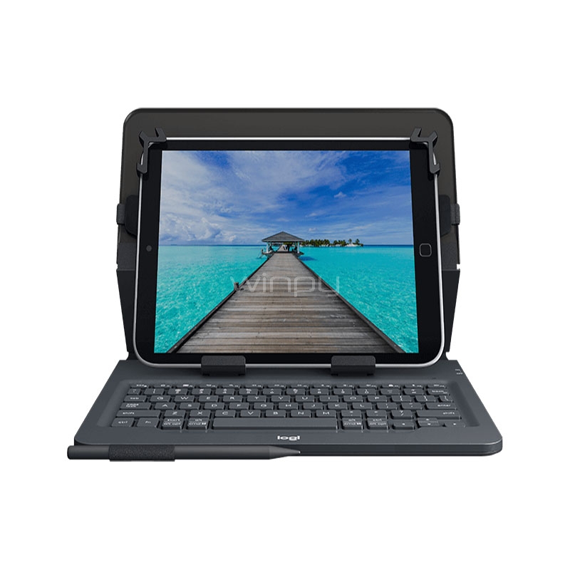 Funda Universal Logitech Folio para tablets de 7“ a 10“ (Teclado, Bluetooth, Negro)