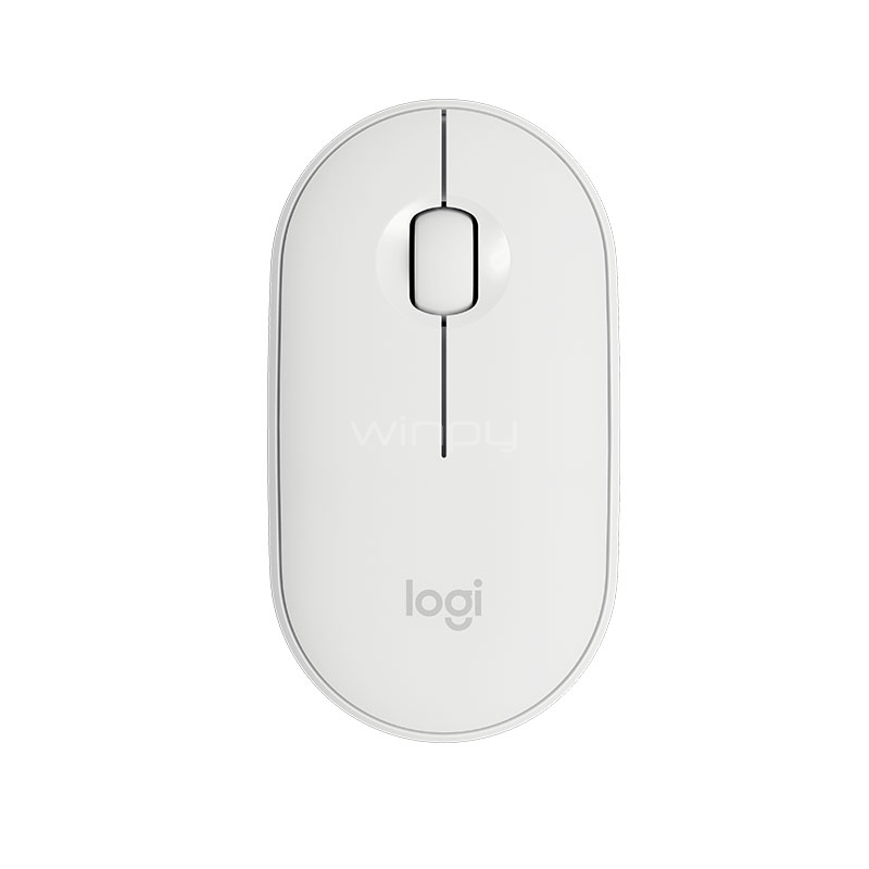 Mouse Logitech Pebble M350 Blanco (1000dpi, 3 Botones, 1 Bateria AA)
