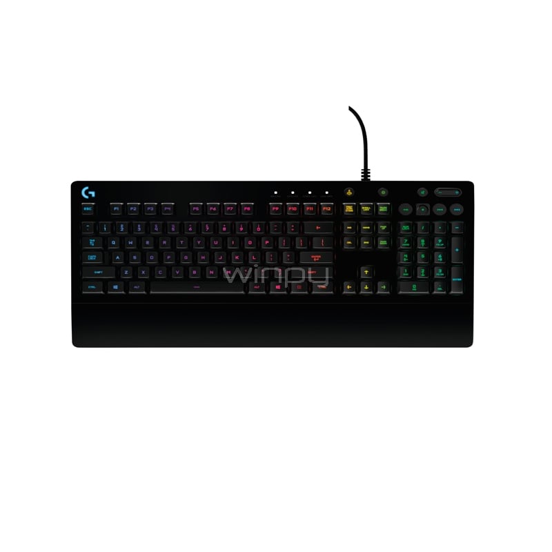 Teclado Gamer Logitech G213 RGB (Retroiluminación, 5 zonas, Español, Negro)