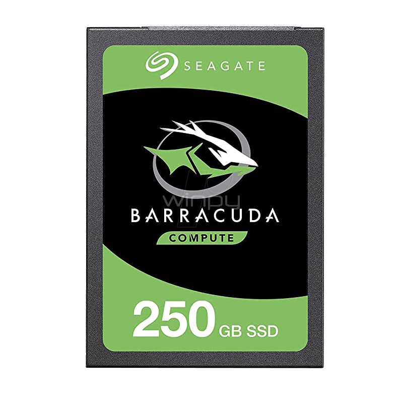 Disco de estado sólido Seagate Barracuda de 250GB (SSD, 3D TLC, SATA)