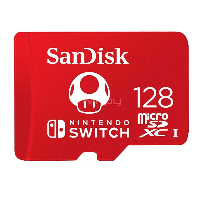Tarjeta microSDXC SanDisk de 128GB Para Nintendo Switch (Lectura 100MB/s, Escritura 90MB/s)