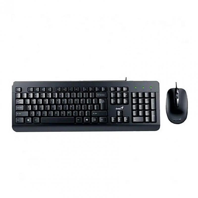 Kit de Teclado y Mouse Genius KM-160 (USB, Ergonómico, Negro)