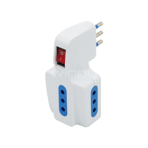 Enchufe Triple Philco (Con Switch, 2P + T 10A 250V)