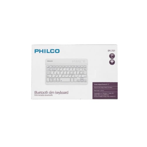 Mini Teclado Philco BK-701 (Bluetooth, 7“, Blanco)