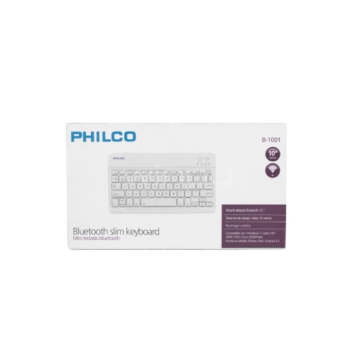 Mini Teclado Philco BK-701 (Bluetooth, 10“, Blanco)