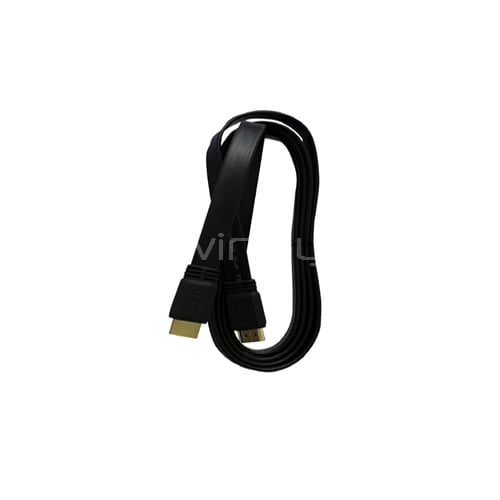 Cable HDMI Philco (Conector Dorado, Plano, 4K, 3 Metros, Negro)