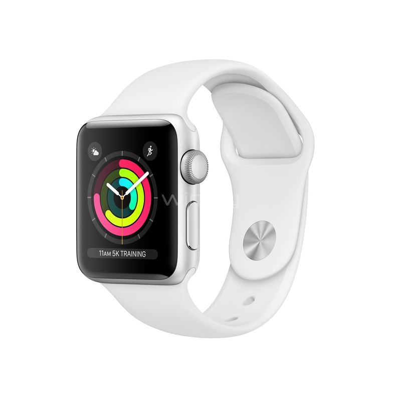SmartWatch Apple Watch Series 3 (42mm, Case Plateado, Correa Blanco)