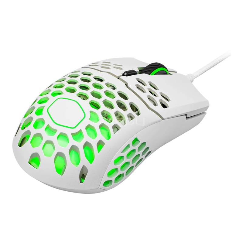 Mouse Gamer Cooler Master MM711 (OMRON, 16000dpi, RGB, Ultra Ligero, Blanco Mate)