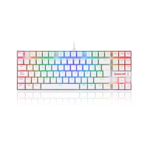 Teclado Mecánico Redragon Kumara K552 RGB (Switch Red, Compacto, Español, Blanco)