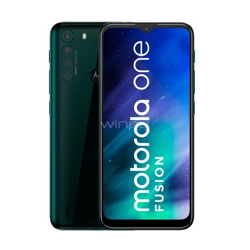 Celular Motorola One Fusion (OctaCore, Cámara Cuádruple, 64GB, 5000mAh, Verde Esmeralda)