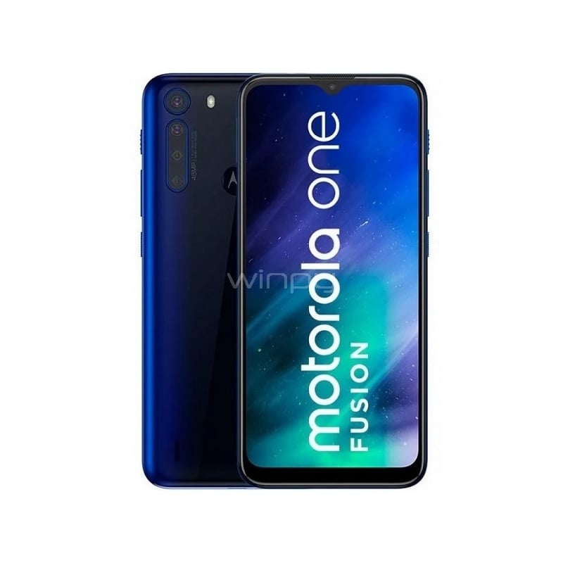 Celular Motorola One Fusion (OctaCore, Cámara Cuádruple, 64GB, 5000mAh, Azul Océano)